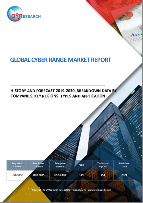 表紙：サイバーレンジの世界市場、実績と予測（2019年～2030年）