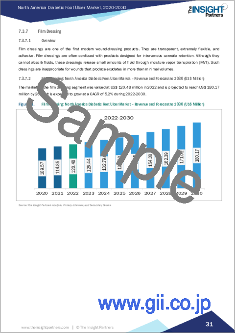 サンプル2：北米の糖尿病性足潰瘍：2030年市場予測-地域別分析：潰瘍タイプ、治療タイプ、感染重症度、エンドユーザー別
