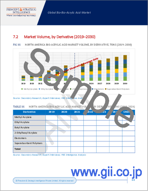 サンプル2：バイオアクリル酸の世界市場：市場規模・シェア分析 (誘導体別・用途別)、産業の需要予測 (～2030年)