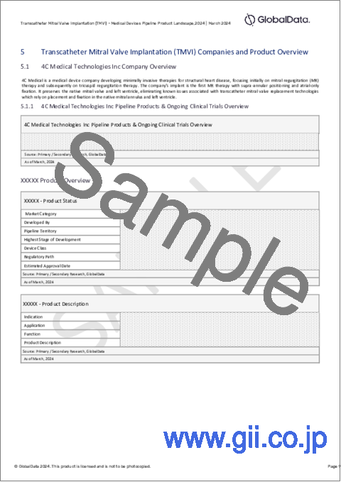 サンプル2：経カテーテル僧帽弁留置術（TMVI）市場：パイプラインレポート（開発段階、セグメント、地域・国、規制経路、主要企業）、2024年最新版