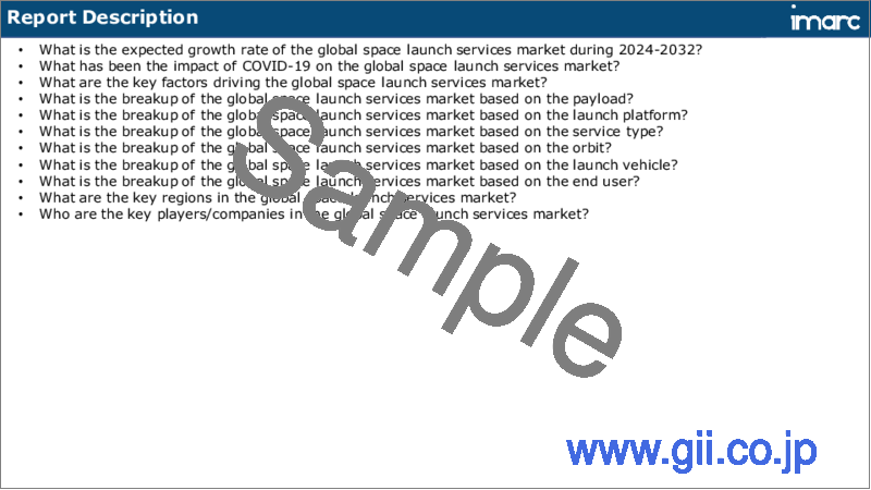 サンプル1：宇宙打上げサービス市場レポート：ペイロード、打上げプラットフォーム、サービスタイプ、軌道、打上げロケット、エンドユーザー、地域別、2024～2032年