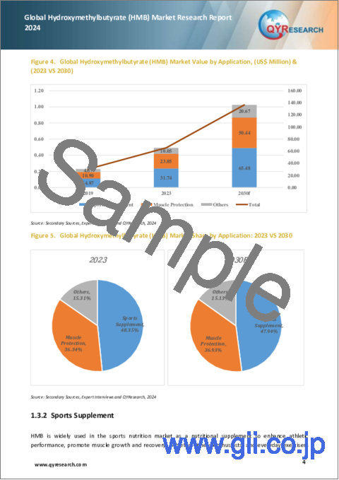 サンプル1：ヒドロキシメチル酪酸（HMB）の世界市場（2024年）