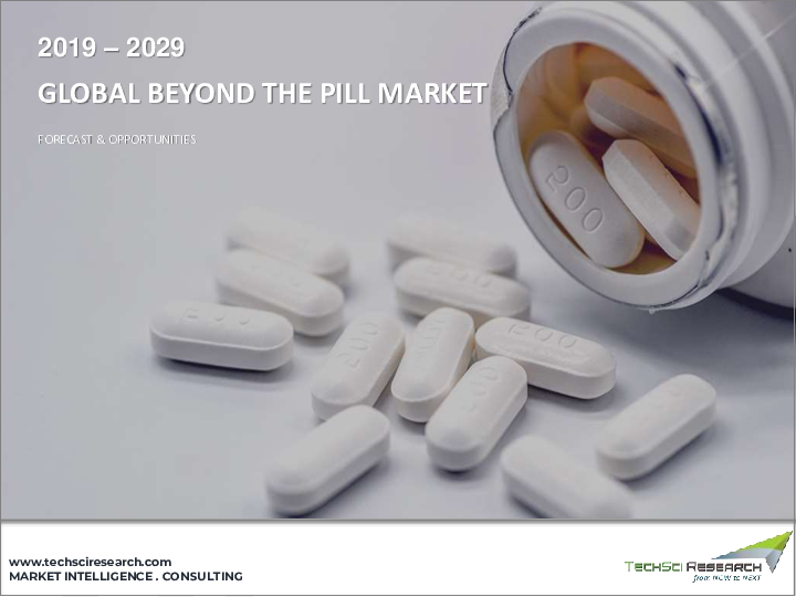 表紙：Beyond The Pill市場- 世界の産業規模、シェア、動向、機会、予測、治療分野別、オファリング別、地域別、競合別、2019年～2029年