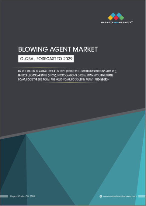 表紙：発泡剤の世界市場：化学別、発泡プロセス別、タイプ別、フォーム別、地域別 - 予測（～2029年）