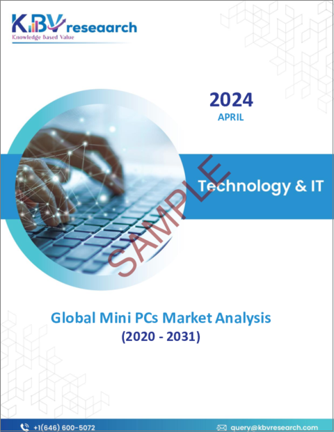 表紙：ミニPCの世界市場規模、シェア、動向分析：コンポーネント別、用途別、業界別、地域別展望と予測（2024年～2031年）