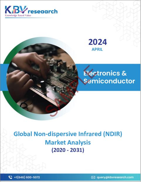 表紙：非分散型赤外線（NDIR）の世界市場規模、シェア、動向分析：製品タイプ、用途別、ガスタイプ別、業界別、地域別展望と予測（2024年～2031年）