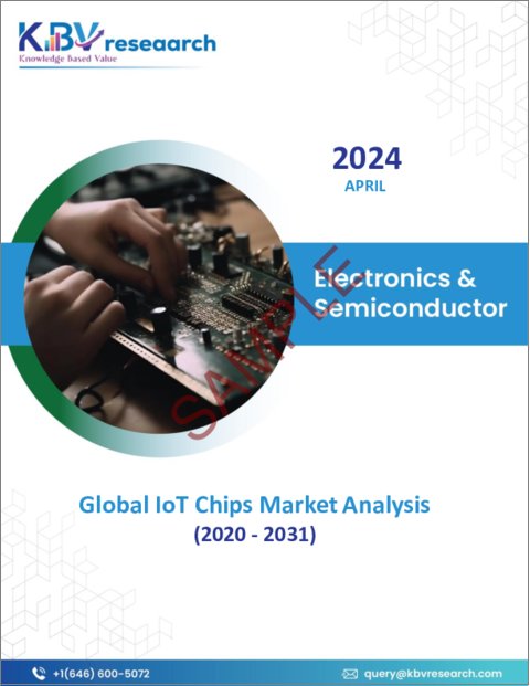 表紙：IoTチップの世界市場：市場規模、シェア、動向分析 - ハードウェア別、業界別、地域別展望、予測（2024～2031年）