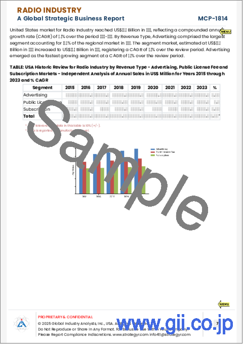 サンプル1：ラジオ産業の世界市場