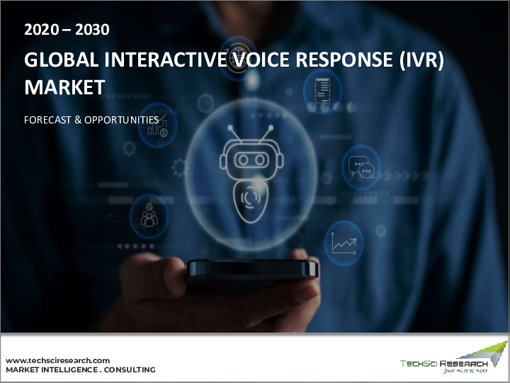 表紙：双方向音声応答（IVR）の世界市場 - 産業規模、シェア、動向、機会、予測：技術別、組織規模別、エンドユーザー別、地域別、競合別（2019年～2029年）