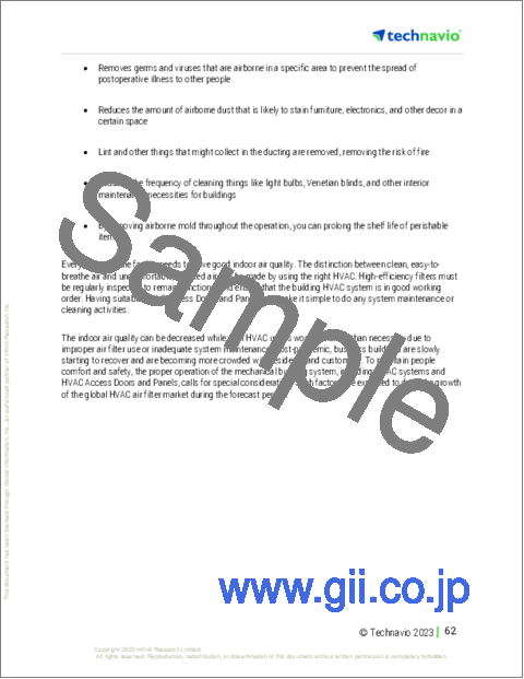 サンプル2：HVACエアフィルターの世界市場 2024-2028