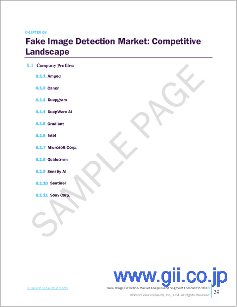 サンプル2：フェイク画像検出の市場規模、シェア、動向分析レポート：提供別、展開別、技術別、業界別、地域別、セグメント予測、2024年～2030年