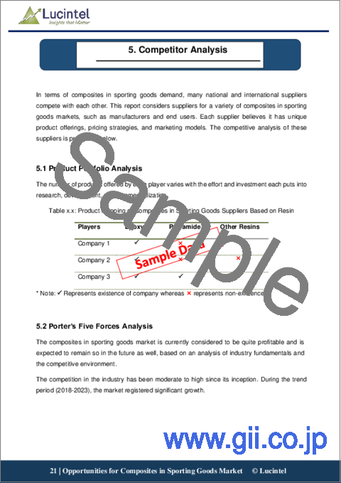 サンプル2：スポーツ用品の複合材料市場：動向、機会、競合分析【2024-2030年】