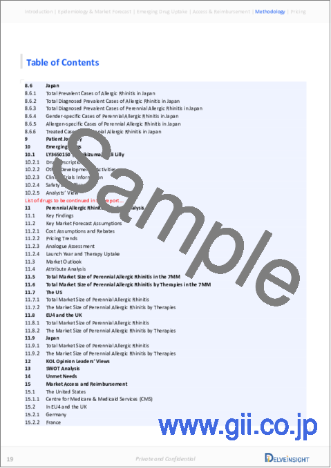 サンプル2：通年性アレルギー性鼻炎 - 市場考察、疫学、市場予測（2034年）