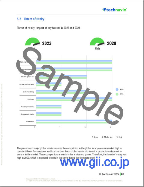 サンプル2：高級アイウェアの世界市場 2024-2028