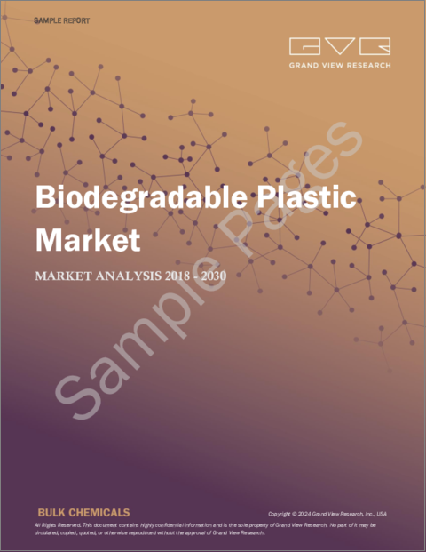 表紙：生分解性プラスチックの市場規模、シェア、動向分析レポート：プロセス別、最終用途別、地域別、セグメント予測、2024年～2030年