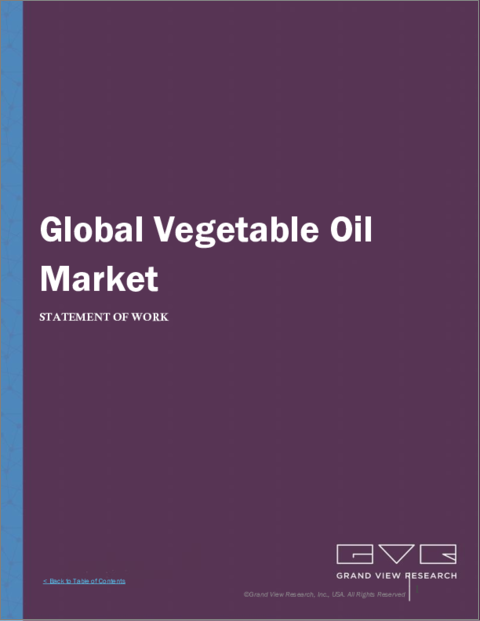 表紙：植物油の市場規模、シェア、動向分析レポート：タイプ別、用途別、流通チャネル別、地域別、セグメント予測、2024年～2030年