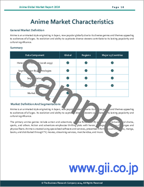 サンプル1：アニメの世界市場レポート 2024