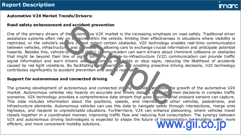 サンプル1：自動車V2X市場レポート：通信、接続性、車種、地域別、2024～2032年