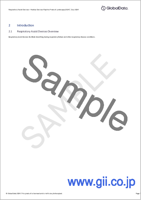 サンプル1：呼吸補助装置市場：パイプラインレポート（開発段階、セグメント、地域・国、規制経路、主要企業）、2024最新版
