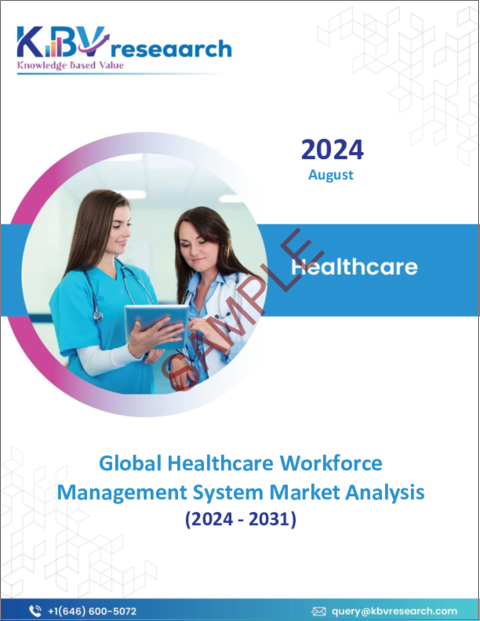表紙：ヘルスケア人材管理システムの世界市場規模、シェア、動向分析レポート（コンポーネント別、エンドユーザー別、組織規模別、展開別、地域別展望と予測、2024年～2031年）