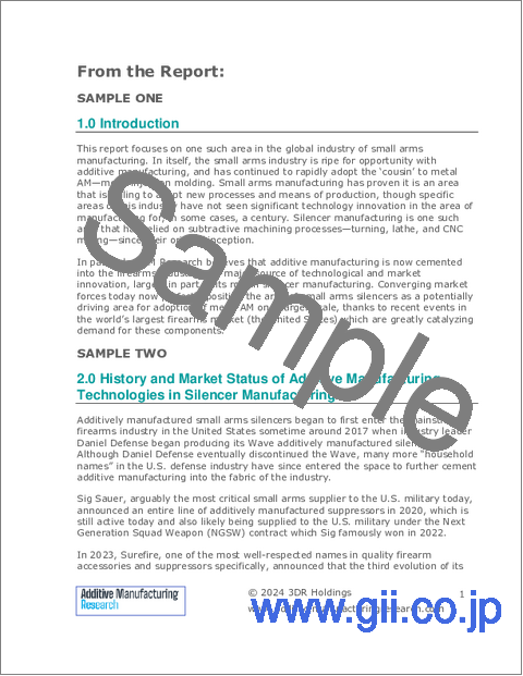 サンプル1：小火器サイレンサーの積層造形：積層造形の市場機会