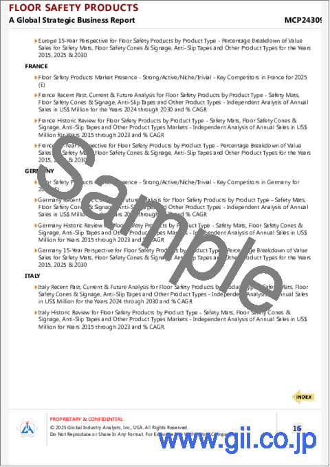 サンプル2：床安全製品の世界市場