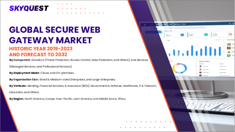 表紙：セキュアWebゲートウェイ（SWG）の市場規模、シェア、成長分析：ソリューション別、コンポーネント別、組織規模別、展開モード別、業種別、地域別 - 産業予測、2024-2031年