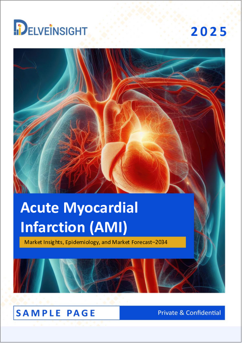表紙：急性心筋梗塞（AMI）- 市場考察、疫学、市場予測（2034年）