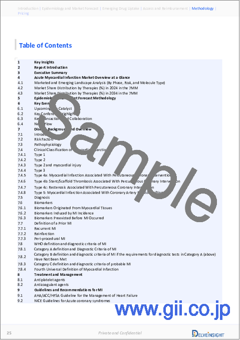 サンプル2：急性心筋梗塞（AMI）- 市場考察、疫学、市場予測（2034年）