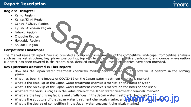 サンプル1：日本の水処理薬品市場レポート：タイプ別、エンドユーザー別、地域別、2024年～2032年