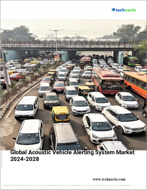 表紙：車両接近通報装置の世界市場 (2024～2028年)