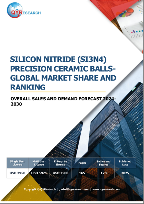表紙：窒化ケイ素（Si3N4）精密セラミックボールの世界市場：市場シェアとランキング、全体売上と需要予測（2024年～2030年）