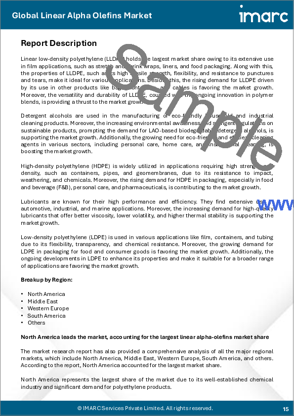 サンプル1：直鎖状アルファオレフィン市場レポート：タイプ別、最終用途別、地域別、2025年～2033年