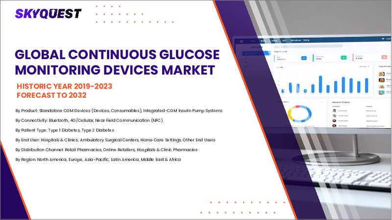 表紙:持続グルコースモニタリングデバイスの市場規模、シェア、成長分析:コンポーネント別、接続性別、最終用途別、地域別 - 産業予測 2025~2032年