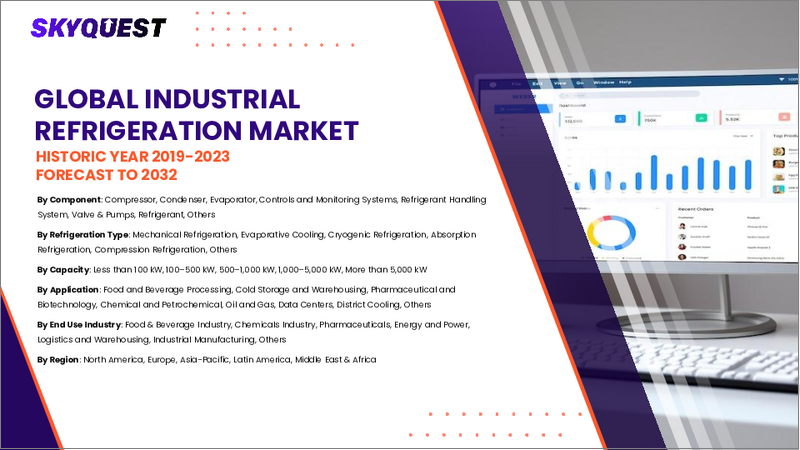 表紙：産業用冷凍機の市場規模、シェア、成長分析：コンポーネント別、冷媒の種類別、用途別、地域別 - 産業予測 2025～2032年