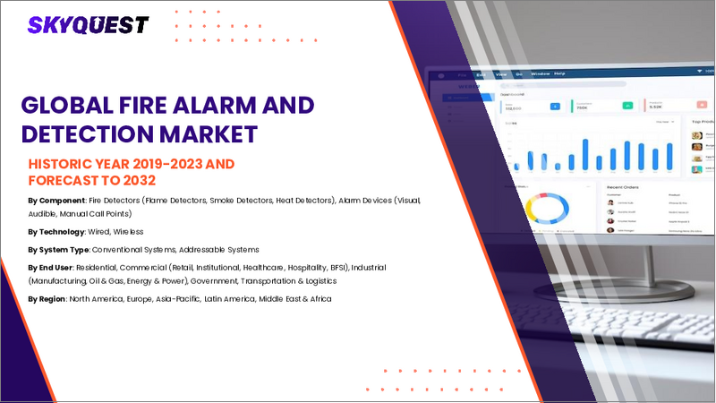 表紙:火災警報器と火災検知器の市場規模、シェア、成長分析:製品別、検知器タイプ別、警報器タイプ別、用途別、地域別-2025-2032年産業予測