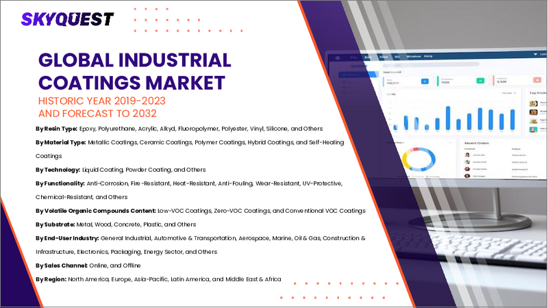 表紙:産業用コーティングの市場規模、シェア、成長分析:技術別、樹脂タイプ別、最終用途産業別、地域別 - 産業予測 2025~2032年