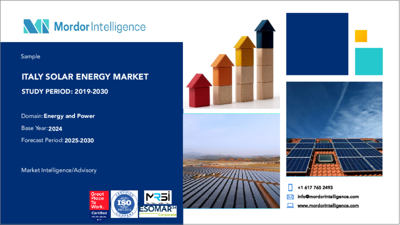 表紙：イタリアの太陽エネルギー：市場シェア分析、産業動向・統計、成長予測（2025年～2030年）
