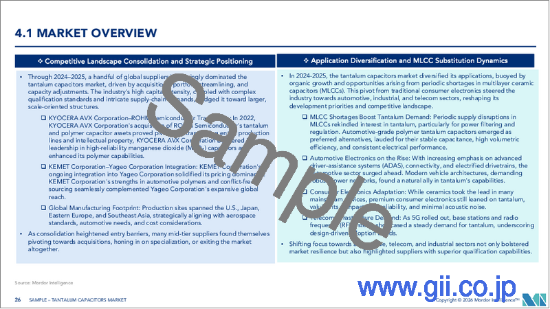 サンプル2：タンタルコンデンサ-市場シェア分析、産業動向と統計、成長予測（2025年～2030年）