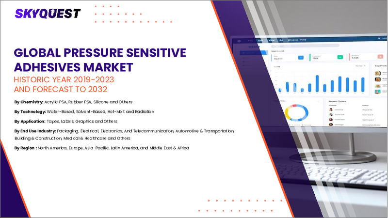 表紙：感圧接着剤の市場規模、シェア、成長分析：製品別、化学別、技術別、エンドユーザー別、地域別 - 産業予測 2025～2032年