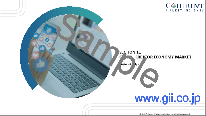 サンプル2：クリエイターエコノミーの世界市場：プラットフォームタイプ別、クリエイティブサービス別、収益チャネル別、エンドユーザー別、地域別