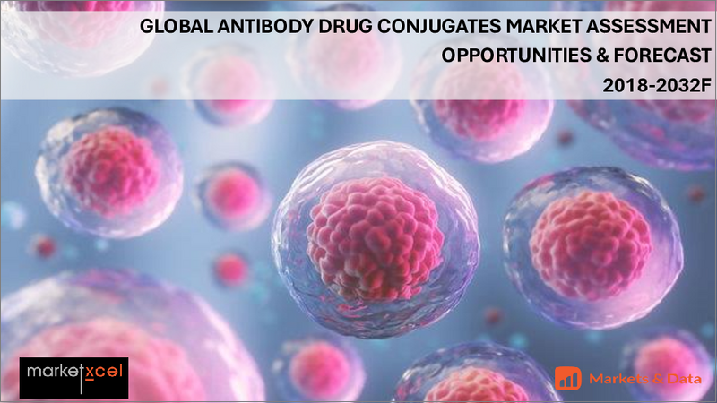表紙：抗体薬物複合体市場：製品タイプ別、適応症別、標的別、リンカータイプ別、ペイロードタイプ別、地域別、機会、予測、2018年～2032年