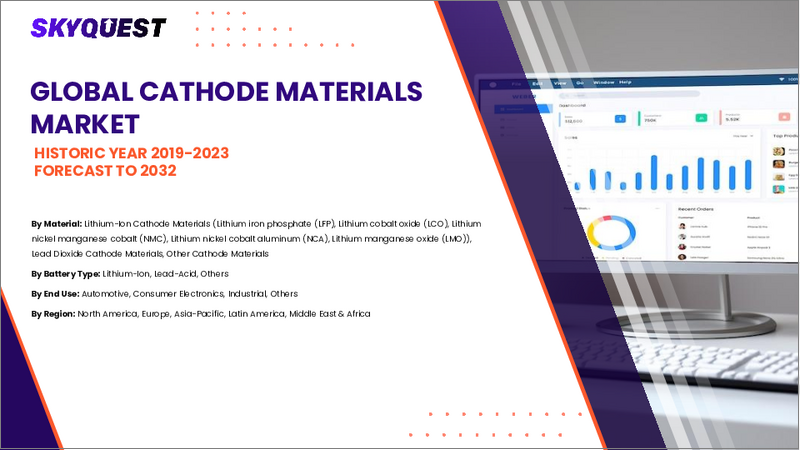 表紙：正極材料の市場規模、シェア、成長分析、材料別、電池タイプ別、最終用途別、地域別 - 産業予測、2025年～2032年