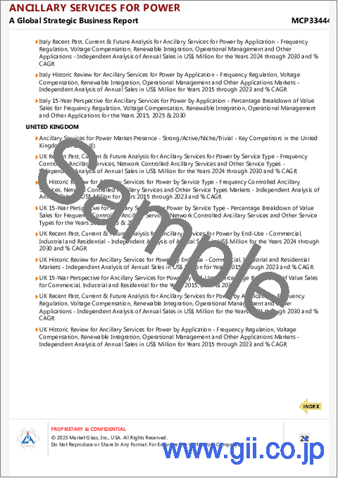 サンプル2：電力向けアンシラリーサービスの世界市場