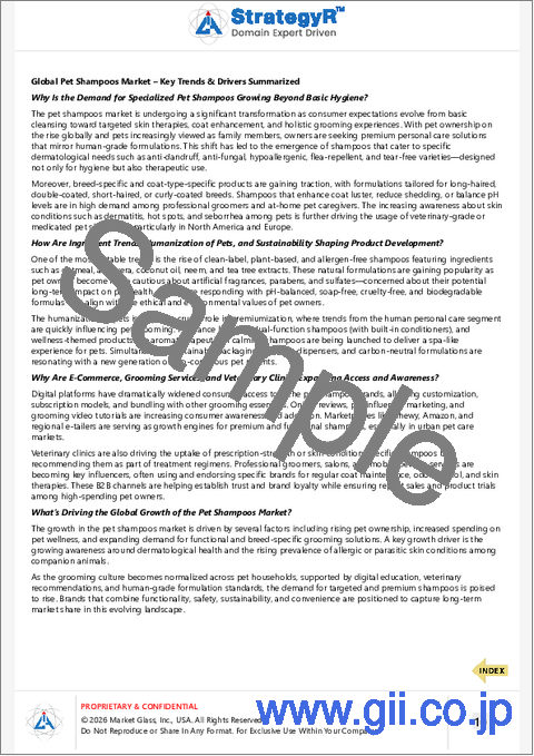 サンプル1：ペット用シャンプーの世界市場
