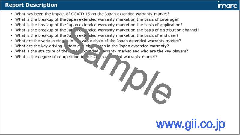 サンプル1：日本の延長保証市場レポート：カバレッジ、用途、流通チャネル、エンドユーザー、地域別、2025年～2033年