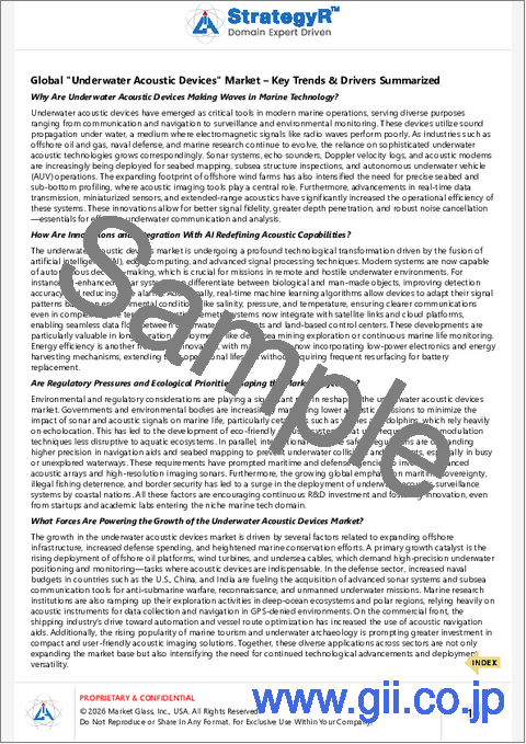 サンプル1：水中音響装置の世界市場