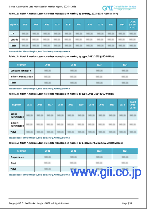 サンプル2：自動車データ収益化の市場機会、成長促進要因、産業動向分析、2025年～2034年予測