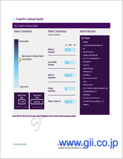 サンプル1：神経血管デバイス市場規模、シェア、動向分析レポート：デバイス別、治療用途別、サイズ別、最終用途別、地域別、セグメント別予測、2025年～2033年