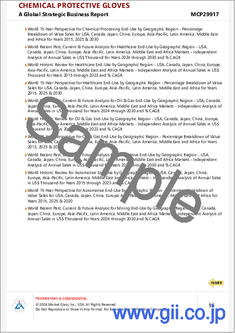 サンプル1:化学防護手袋の世界市場